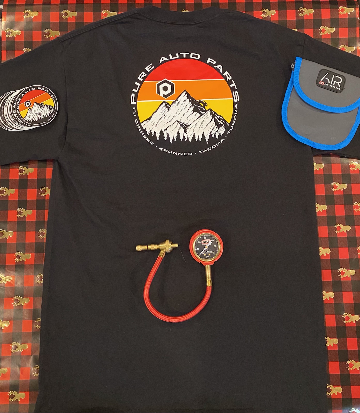 ARB Tire Deflator & Pure Tacoma Overlanding T-Shirt+Sticker Gift Set